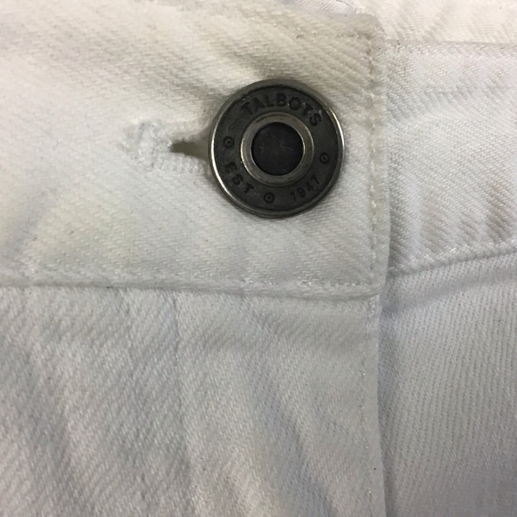 Talbots stretch white cropped jeans with snap closure details on cuffs. Size 4. - Picture 4 of 8